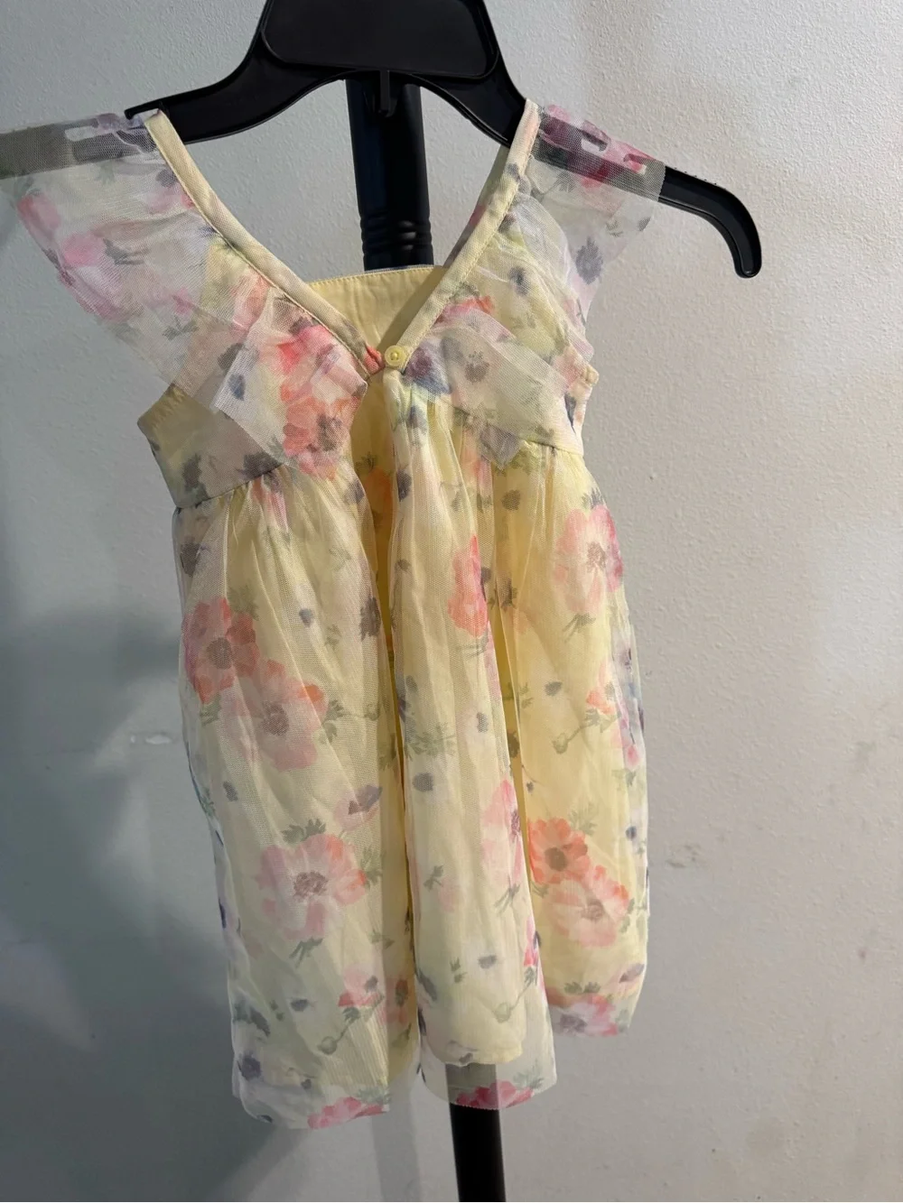GAP Yellow Floral Tulle Dress with Pink & Blue Blooms